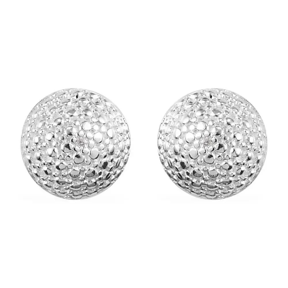 Moissanite Accent Stud Earrings in Sterling Silver